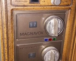 Highly Complex Control Panel of the Magnavox Console COLOR T. V. 
Only $40. Robin. A bargain today.