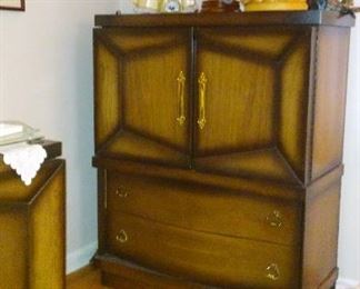 Authentic American MCM Tall Cabinet, $200.  Part of the Master Bedroom Set.