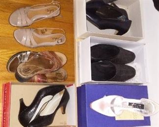 Just a Small Portion of the Fine Ladies Shoe Collection.  Prices vary. $10. to $30. per pair.