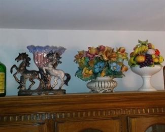 Empty Bar Back Liquor Bottles.  Both are a Rare Element... Glass!
Some More Terrific Capodimonte Centerpieces!