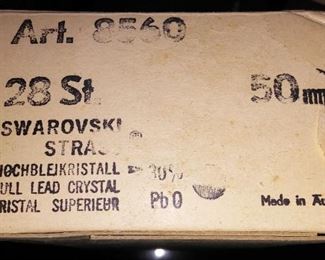 Original Labeled Box of Authentic Austrian Swarovski lead crystal Swarovski Chandelier Hand Cut Crystal Chandelier parts box.  Crystal Spheres.  Rare.  Only to be sold to the Swarovski Chandelier Buyer.