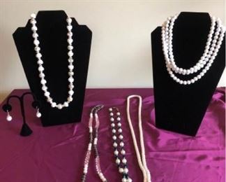 Assorted costume necklaces with earrings 