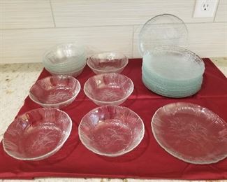 Clear Glass Bread Plates and Bowls 