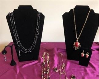 Costume necklaces and earrings 