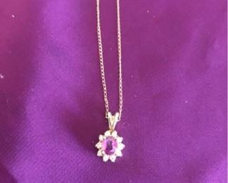 Diamond and ruby necklace