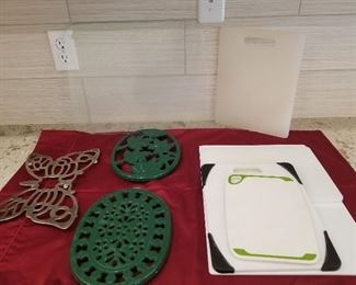 Iron Trivets and Cutting Boards 