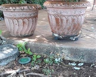 Two Plastic Outdoor Planters