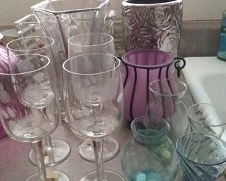 Glassware & vases various