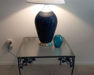 Metal & glass grape design table