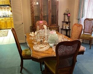 Formal dining table with matching hutch