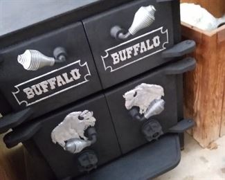 Buffalo double door wood burner. Needs bricks. Made by Fisher.