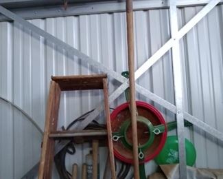 Ladders and garden tools