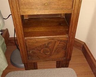 Antique bedside table oak