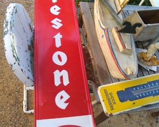 Vintage Firestone sign aluminum