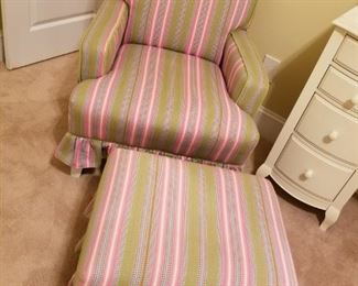 Upholstered Chair and Ottoman 