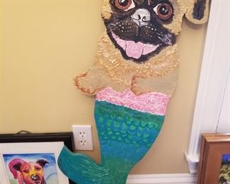 Dog Painting and a great Pug Mermaid!