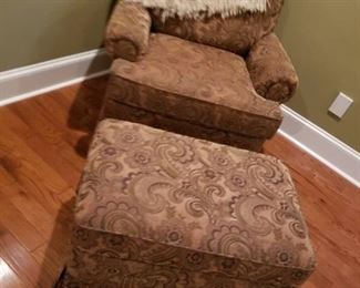  Upholstered Easy Chair and Ottoman