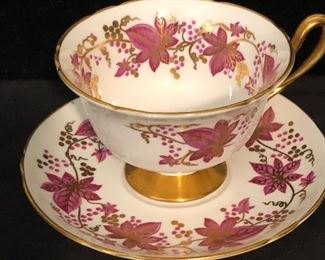 Purple/Gold Grapes #13616 Cup and Saucer $40