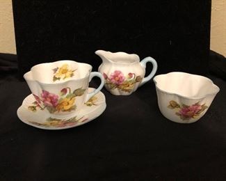Bogonia #13427 Cup and Saucer, Mini Cream and Sugar - $40