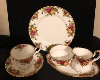 Royal Albert Old Country Roses - Salad Plate, Cream and Suger with Tray, Cup and Saucer and extra Saucer $100
