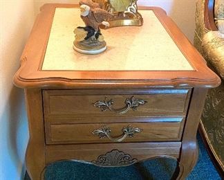 Marble inlaid nightstand 