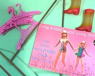 Barbie stands and Barbie booklet, hangers