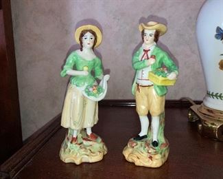 English Old Staffordshire figurine pair