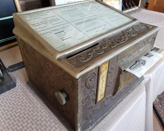 AMAZING RARE HOTEL ANTIQUE STAIONARY DISPENSER...NATIONAL STATIONARY CABINET