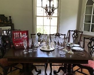 Vintage silver plate
Mikasa crystal in Northern lights pattern