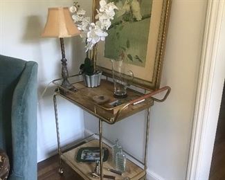 Fun brass tea cart and bar accessories 