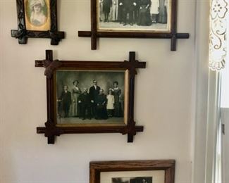 Rustic style wood picture frames & photos