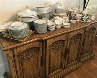 Dining room sideboard and china set