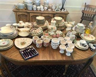 Dining table full of china!