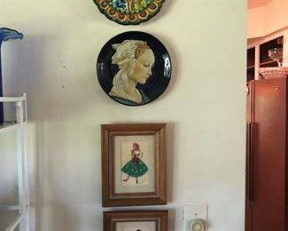 Italian display plates and Polish framed art