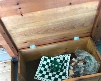 Child's table opens for storage