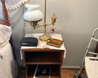 Nightstands and hobnail table lamp