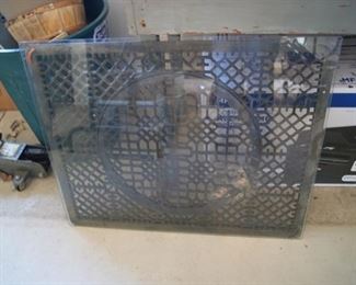 Metal grate and glass table top to match up with the Oxford metal frame in the previous photo.