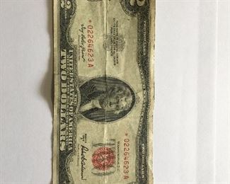 1953A series star note 2 dollar bill