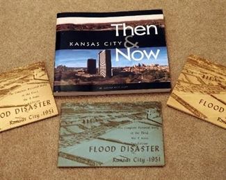 "Kansas City Then And Now" Coffee Table Book, And KC Flood Disaster Picture Story Books