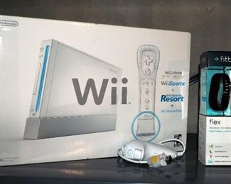 Nintendo Wii Gaming Station Like New, In Box, And Fitbit Flex Wireless Wristband New In Package