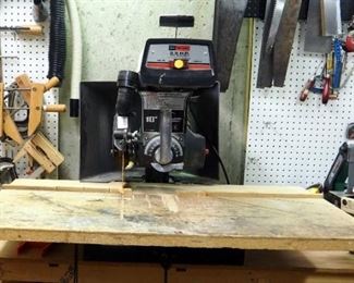 Craftsman 2.5 HP 10" Radial Arm Saw Model 113.199250, Mounted To Workbench, Includes Rolling Stand
