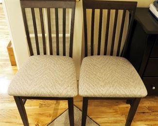 Solid Wood Upholstered Dining Chairs, Qty 2, 35.5" Tall