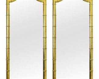Pair of Drexel gold finish mirrors, $550