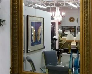 Large gold frame mirror, $375