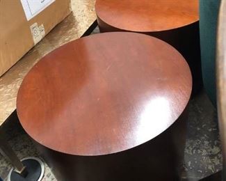 Pair of drum tables - great for bedside. $150 pair