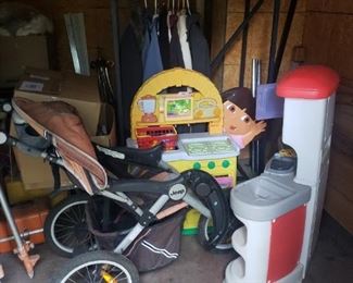 stroller, toys