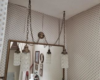 Beautiful swag hanging lamps with crystal shades