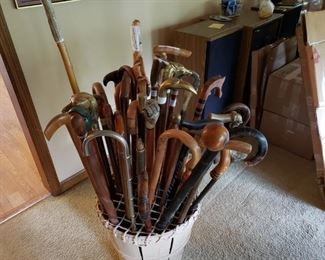 Over 30 canes some vintage from around the world