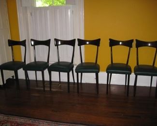 Set if 6 mid century dining chairs. Bowtie backs