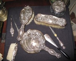 Sterling vanity set